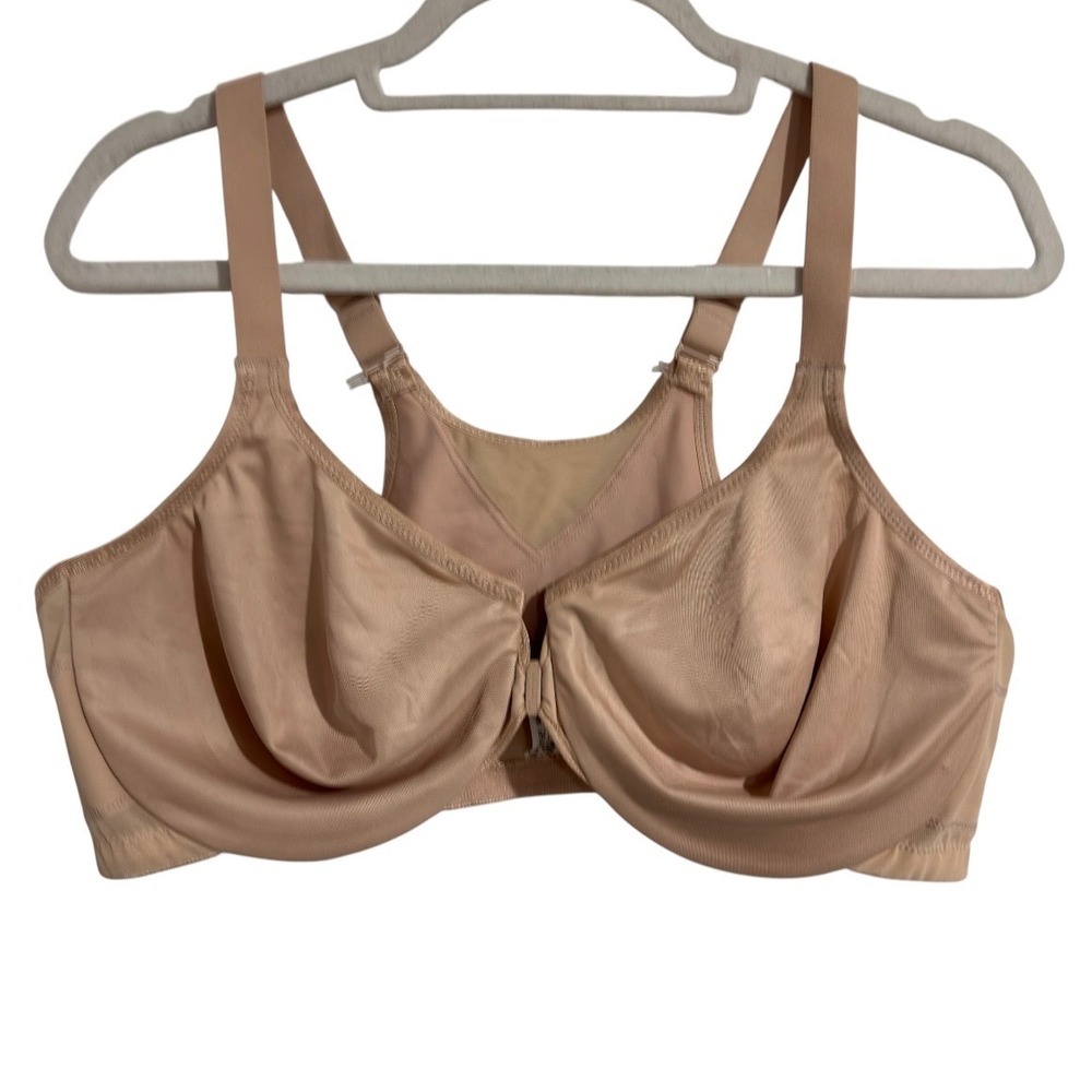 Glamorise 9265 MagicLift Front-Close Wire-Free Bra Nude Beige 42D Womens